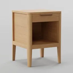 Scandinavian Oak Bedside Nightstand