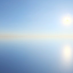 Clear blue sky HDR for realistic lighting in 3D scenes, featuring soft horizon gradient and sun.