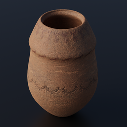 "Highly detailed clay vase inspired by Jozef Israëls and Paul Kelpe for Blender 3D. Features Quixel textures and a 10k resolution, perfect for filling scenes with Boroque flair. Created by Bholekar Srihari."