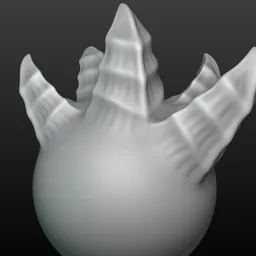 PT VDM Thorn Blender 3D sculpting brush creating detailed animal textures on 3D model surfaces.