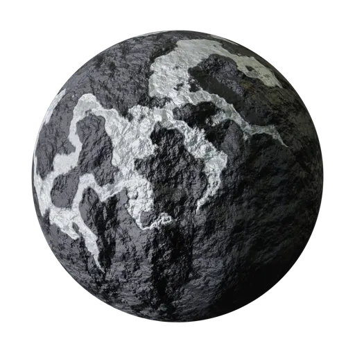 High-quality Procedural Silver Vein texture for PBR material in Blender 3D, showcasing lustrous, striated silver patterns ideal for geology visualizations.