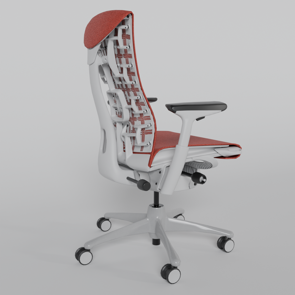 HM Embody Gaming Chair White/Red | Desk Chairs models | BlenderKit