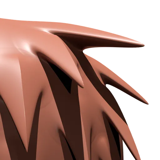 3D Blender sculpting brush creating long dragon scale effects on model surfaces.