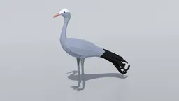 Low Poly Blue Crane