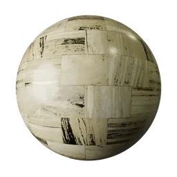 Golden stained square tiles