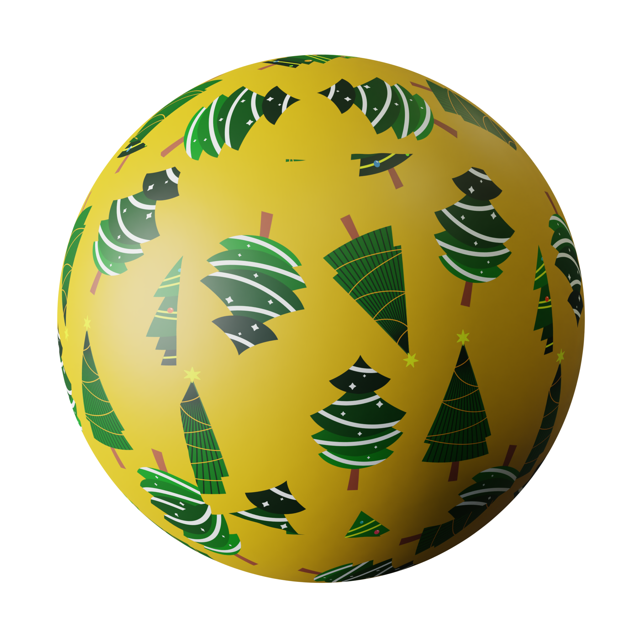 Christmas Wrapping Paper Trees Yellow FREE paper materials BlenderKit