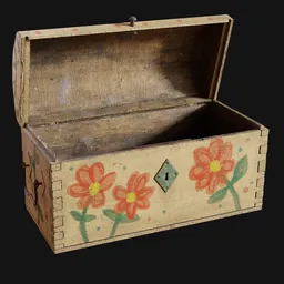1800s Rustic Wooden Dome Trunk Painted