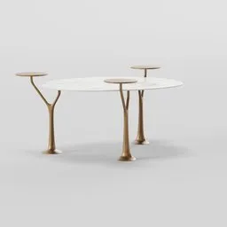 Detailed Blender 3D model showcasing a sleek, realistic table design with wood and white surfaces, ideal for modern interior renderings.