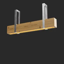 Wooden textured 3D beam light model, optimized for Blender rendering with minimalist design.
