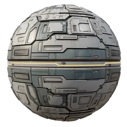 2K PBR Sci-Fi Panel Material, designed in Substance Designer, rendered using Blender Cycles for 3D modeling and animations.