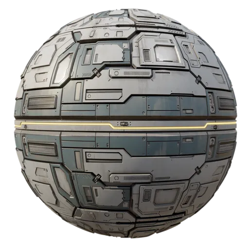 2K PBR Sci-Fi Panel Material, designed in Substance Designer, rendered using Blender Cycles for 3D modeling and animations.