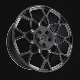 "16inch Red Bourne Rim 3D model for Blender 3D: High customization and detailed face with a steel gray body. Perfect for vehicle part designs and computer graphics. Get it now on BlenderKit."
