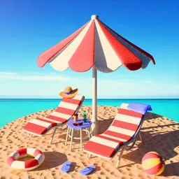 Stylized beach setup