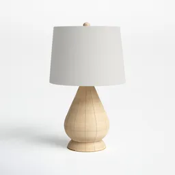 Curved Rattan Table Lamp