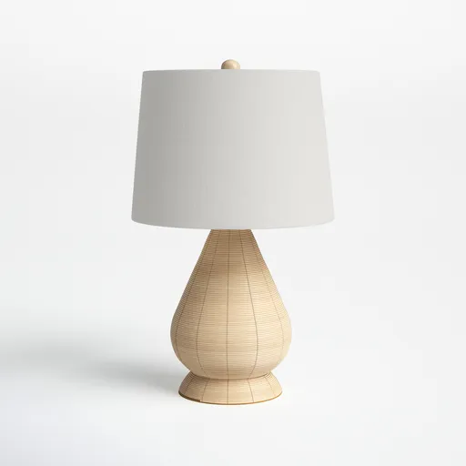Curved Rattan Table Lamp