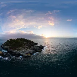 Sunset Aerial Ocean Coast