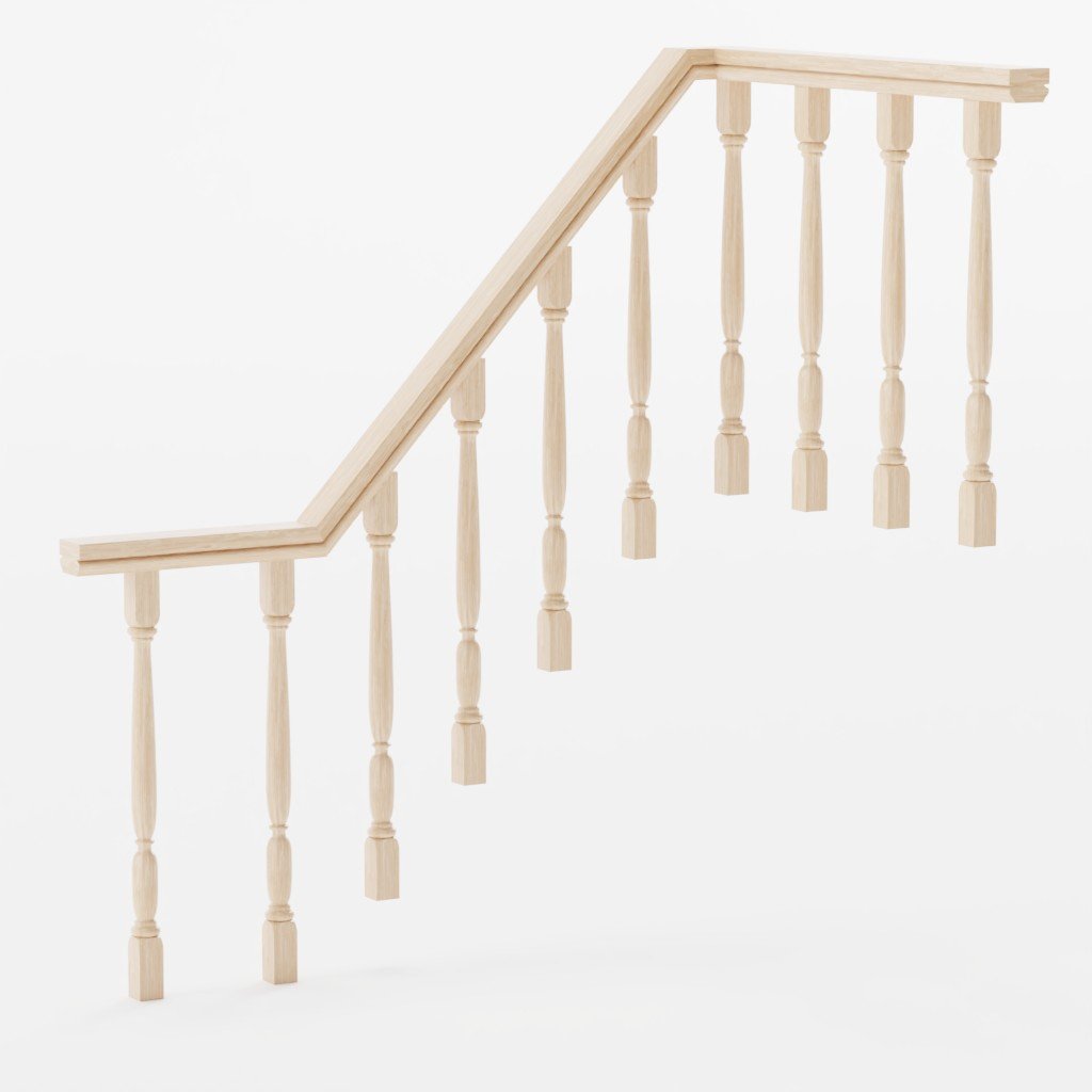 Wooden Railing 1 | FREE Architecture models | BlenderKit