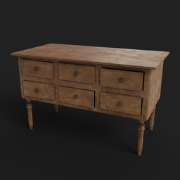 "Wooden Desk 3D model for Blender, inspired by Joseph Ducreux. Perfect for detective scenes or as furniture in warm-colored interiors. High-quality textures and ready to use in Unreal Engine."
