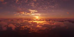 Cloudy Red Sunset Sky Aerial