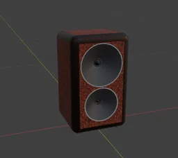 3D model of a dual-cone wooden table speaker with realistic textures, optimized for Blender rendering.