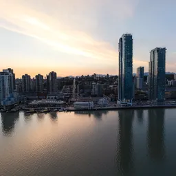 City at Twilight Sunset Aerial