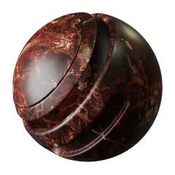 High-resolution PBR red marble texture for realistic architectural visualization in Blender 3D.