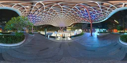 In front of the elevator at night