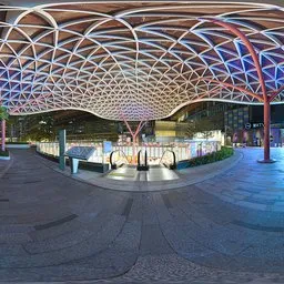 In front of the elevator at night