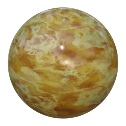 High-quality PBR texture for 3D rendering, showcasing golden hues and intricate veining suitable for Blender.