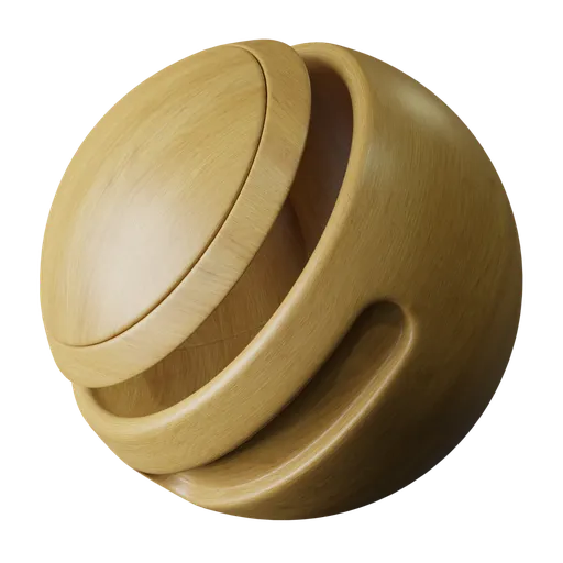 High-quality light wood PBR material texture for Blender 3D renderings, suitable for furniture or flooring.