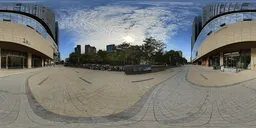 In front of the building