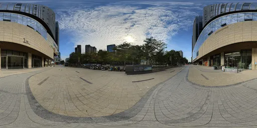 In front of the building