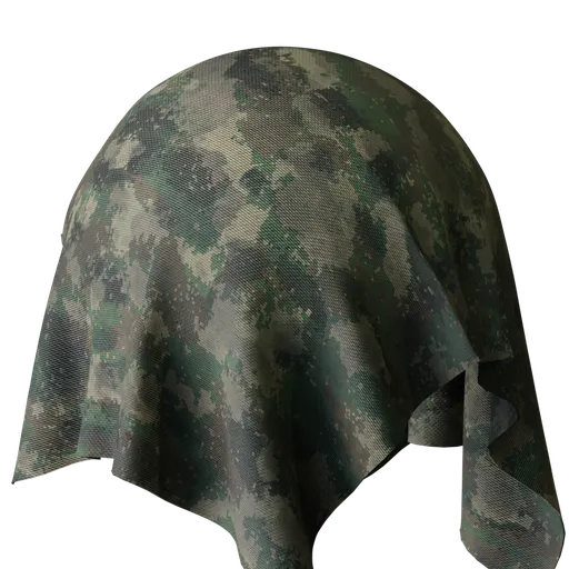 Camouflage Green Woodland Fabric