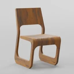 Solid Zebrawood Modern Dining Chair