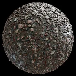 Realistic wet stone texture for PBR shading in 3D rendering, suitable for Blender materials library.