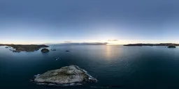 Aerial Ocean Coast Sunset