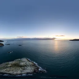 Aerial Ocean Coast Sunset