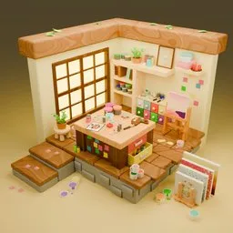 Artist studio diorama