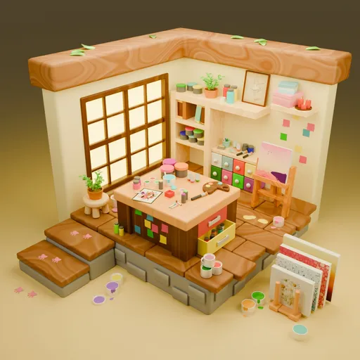Artist studio diorama