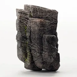 Realistic 3D moss-covered cliff asset, low poly with high detail, perfect for Blender and game environments.