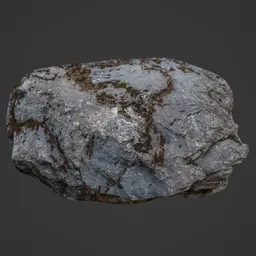 Detailed texturized 3D rock model for Blender, optimized for virtual environments.