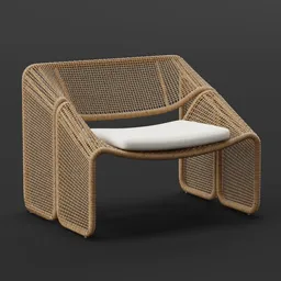 Woven Rattan Lounge Chair