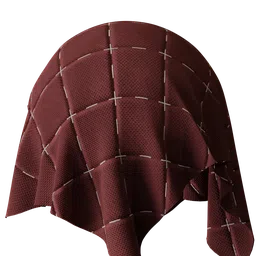 High-resolution woven reddish-brown PBR fabric texture with realistic shading for 3D modeling.