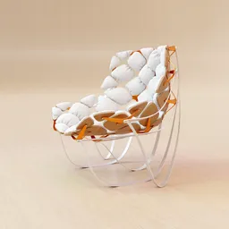 "Discover the Turtle Shell Chair, a stunning 3D model designed from scratch, inspired by organic architecture and the iconic Fifth Element style. With flowing realistic fabric and a porous skin, this white and orange chair will add personality to any 3D furniture scene. Created in Blender 3D and trending on Sketchfab, this generative design is a must-have for any 3D art enthusiast."