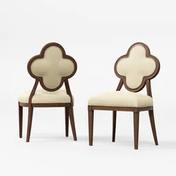 Hickory Chair-inspired Alexandra Chair model with clover-shaped backrest for Blender 3D interior visualizations.