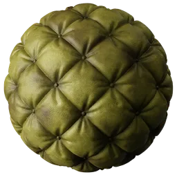 Quilted Leather Green Stained