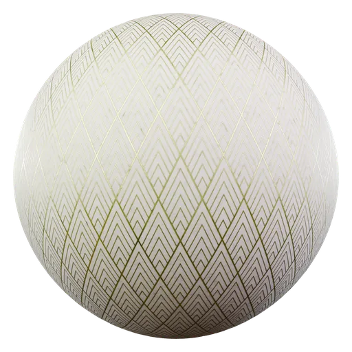 High-quality white gold leaf wallpaper texture for PBR rendering in Blender 3D, featuring essential maps.