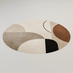 Round Abstract Art Rug