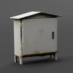 Detailed 3K poly electric utility box, Blender 3D model, optimized for digital rendering and animation.