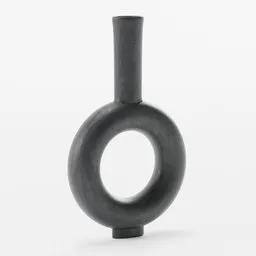 High-quality Blender 3D model of a torus-shaped pottery vase, perfect for virtual staging and 3D art.